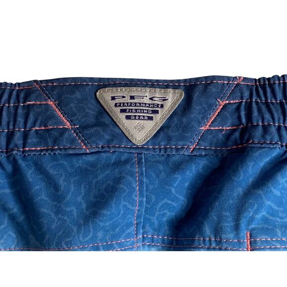 Columbia PFG Boardshorts Blue Mens Swim Trunks Zippered Pocket Large Vacation - Picture 9 of 15
